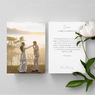 Contemporary Couple Photo Flat Thank You Card