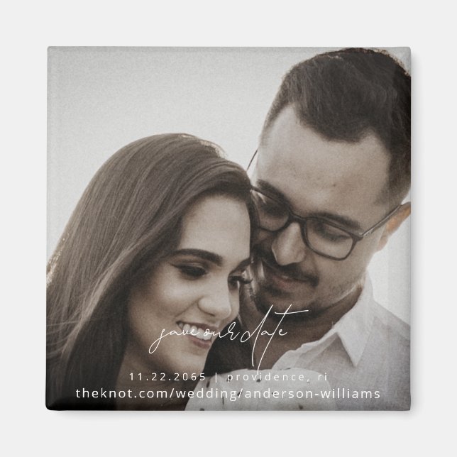 Contemporary Couple Photo Save our Date Magnet (Front)