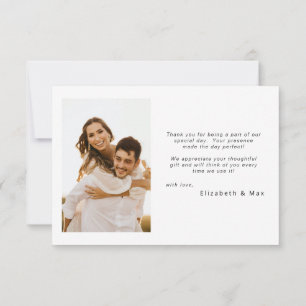 Contemporary Couple Photo Wedding Thank You Card