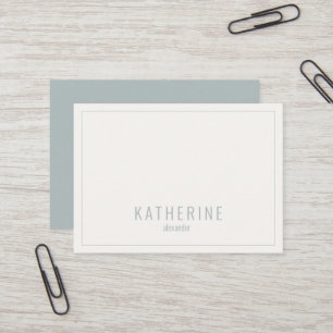 Contemporary Cream & Seafoam Simple Business Card
