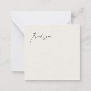 Contemporary Cream Wedding Blank Thank You Card