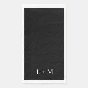 Contemporary Custom Monogram Black Wedding II Napkin