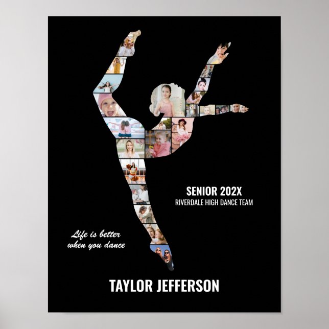 Contemporary Dance Team Custom Photo Collage Poster (Front)