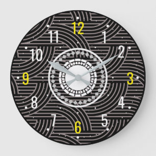 Contemporary Dark Decor - Modern Black Large Clock