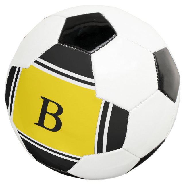 Contemporary Design-Black/Yellow Soccer Ball (Three Quarter)
