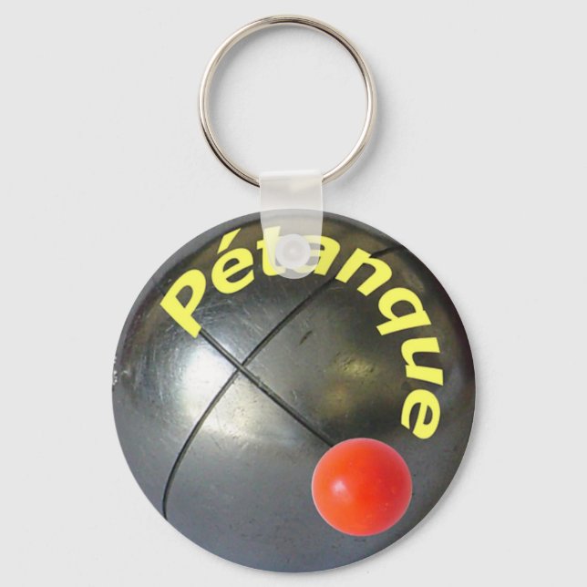 Contemporary design of a Petanque ball Key Ring (Front)
