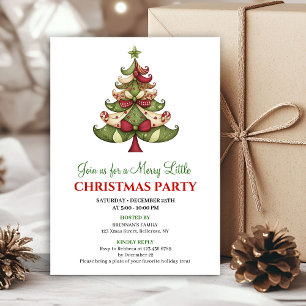 Contemporary designer Christmas tree party invite