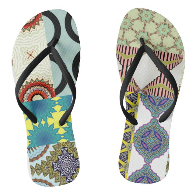 CONTEMPORARY DESIGNER COLLAGE Flip-Flops Jandals (Footbed)