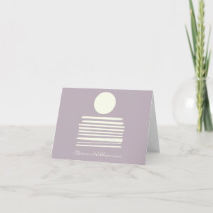Contemporary Dusty Lilac Abstract Art Personalised Note Card