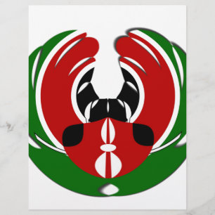 Contemporary Edgy Kenyan Flag Pattern Art Design.