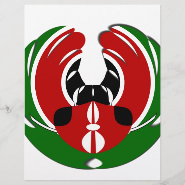 Contemporary Edgy Kenyan Flag Pattern Art Design. (Front)