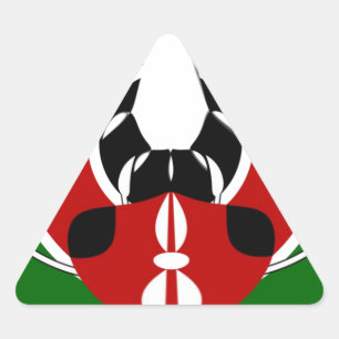 Contemporary Edgy Kenyan Flag Pattern Art Design. Triangle Sticker