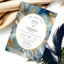 Contemporary Elegance: Blue White Gold Wedding