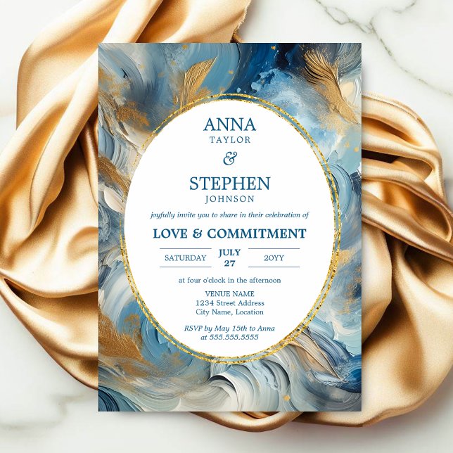 Contemporary Elegance: Commitment Ceremony Invitation (Contemporary Elegance commitment ceremony invitation front.)