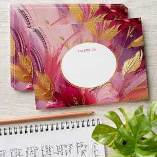 Contemporary Elegance: Fuchsia Pink Gold Envelope