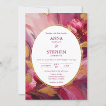Contemporary Elegance: Fuchsia Pink Gold Wedding