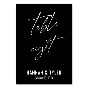 Contemporary Elegant Black Table Eight Number