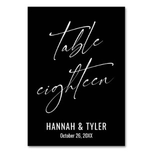 Contemporary Elegant Black Table Eighteen Number