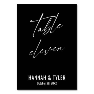 Contemporary Elegant Black Table Eleven Number