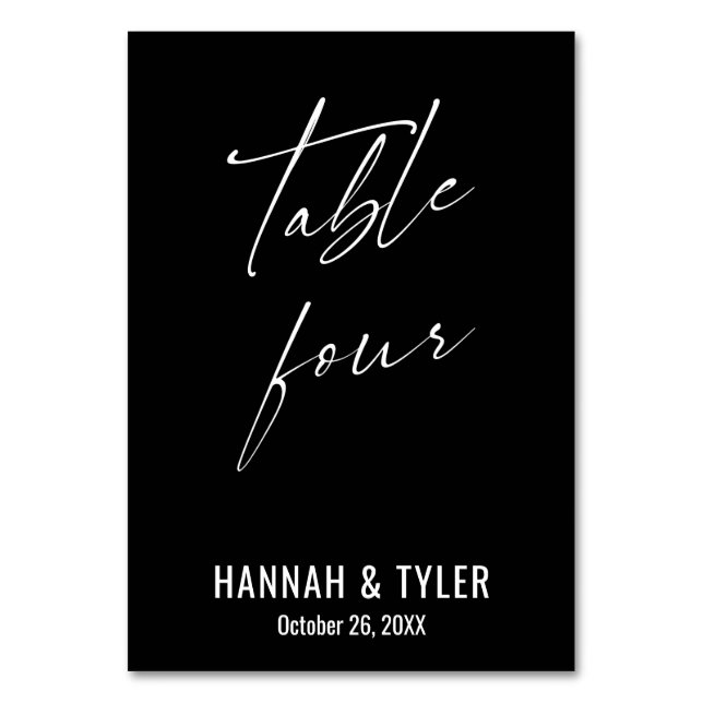 Contemporary Elegant Black Table Four Number (Front)