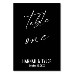 Contemporary Elegant Black Table One Number