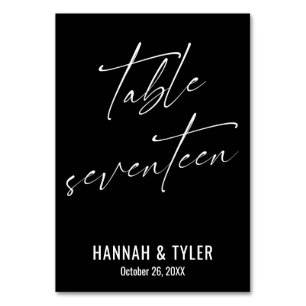Contemporary Elegant Black Table Seventeen Number