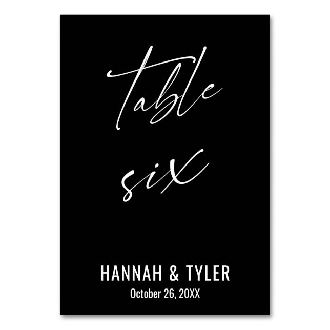 Contemporary Elegant Black Table Six Number (Front)