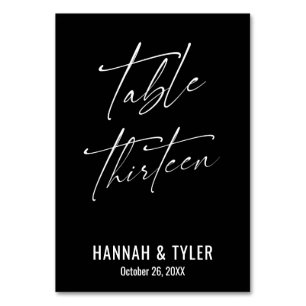 Contemporary Elegant Black Table Thirteen Number