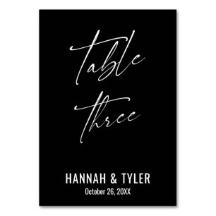 Contemporary Elegant Black Table Three Number