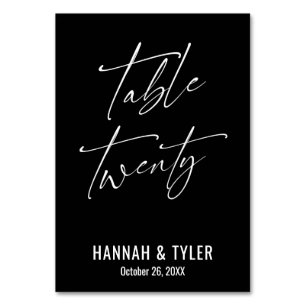 Contemporary Elegant Black Table Twenty Number