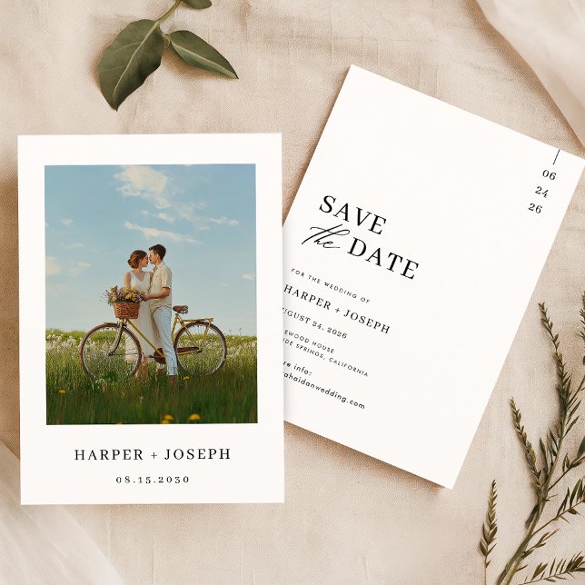 Contemporary Elegant Photo Wedding Save The Date (Creator Uploaded)