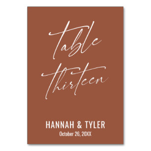 Contemporary Elegant Terracotta Table Thirteen Number