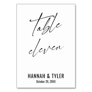 Contemporary Elegant Typography Table Eleven Number