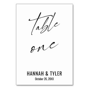 Contemporary Elegant Typography Table One Number