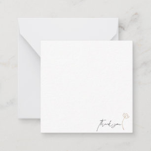 Contemporary Elegant Wedding Blank Thank You Card