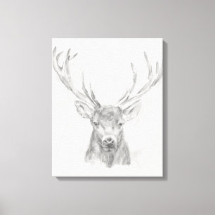 Contemporary Elk Sketch Canvas Print