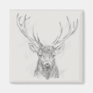 Contemporary Elk Sketch Magnet