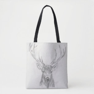 Contemporary Elk Sketch Tote Bag