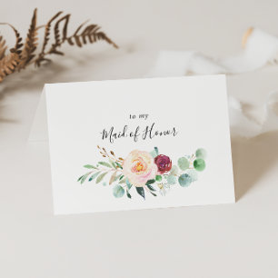 Contemporary Eucalyptus Bridal Party Thank You Card