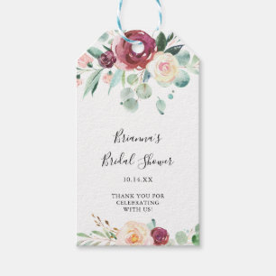 Contemporary Eucalyptus Floral Bridal Shower Gift Tags