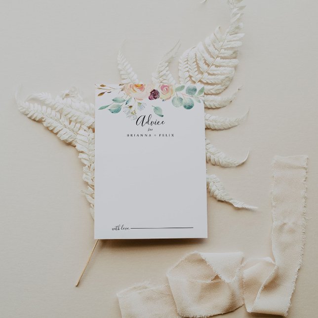 Contemporary Eucalyptus Floral Wedding Advice Card (Creator Uploaded)