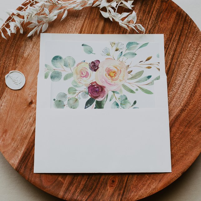 Contemporary Eucalyptus Floral Wedding Invitation Envelope (Creator Uploaded)