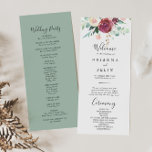 Contemporary Eucalyptus Floral Wedding Program Programme<br><div class="desc">This contemporary eucalyptus floral wedding program is perfect for a modern wedding. The design features watercolor purple,  blush,  bordo and burgundy delightful peonies with green eucalyptus leaves,  inspiring artistic beauty.</div>