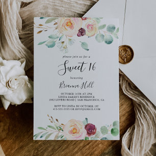 Contemporary Eucalyptus Sweet 16 Birthday Party Invitation