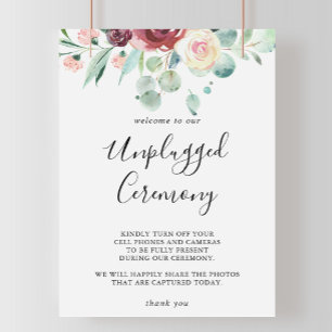 Contemporary Eucalyptus Unplugged Ceremony Sign