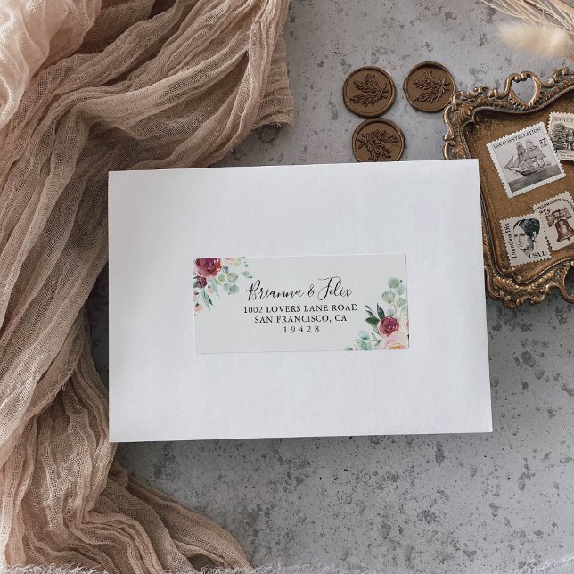 Contemporary Eucalyptus Wedding RSVP Address Label (Creator Uploaded)