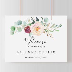 Contemporary Eucalyptus Wedding Welcome Sign