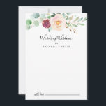 Contemporary Eucalyptus Wedding Words of Wisdom Advice Card<br><div class="desc">This contemporary eucalyptus wedding words of wisdom advice card is perfect for a simple wedding. The design features watercolor purple, blush, bordo and burgundy delightful peonies with green eucalyptus leaves, inspiring artistic beauty. These cards are perfect for a wedding, bridal shower, baby shower, graduation party & more. Personalise the cards...</div>