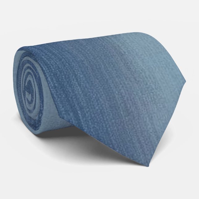 Contemporary Faded Denim Look Neck Tie (Rolled)