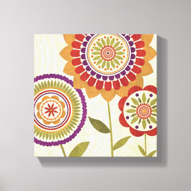 Contemporary Fall Flowers Canvas Print (Front)